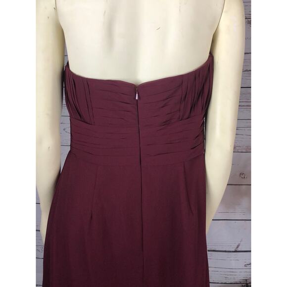 BILL LEVKOFF Chiffon strapless gown, sweetheart neckline, pleated bodice size 14 - Picture 7 of 12